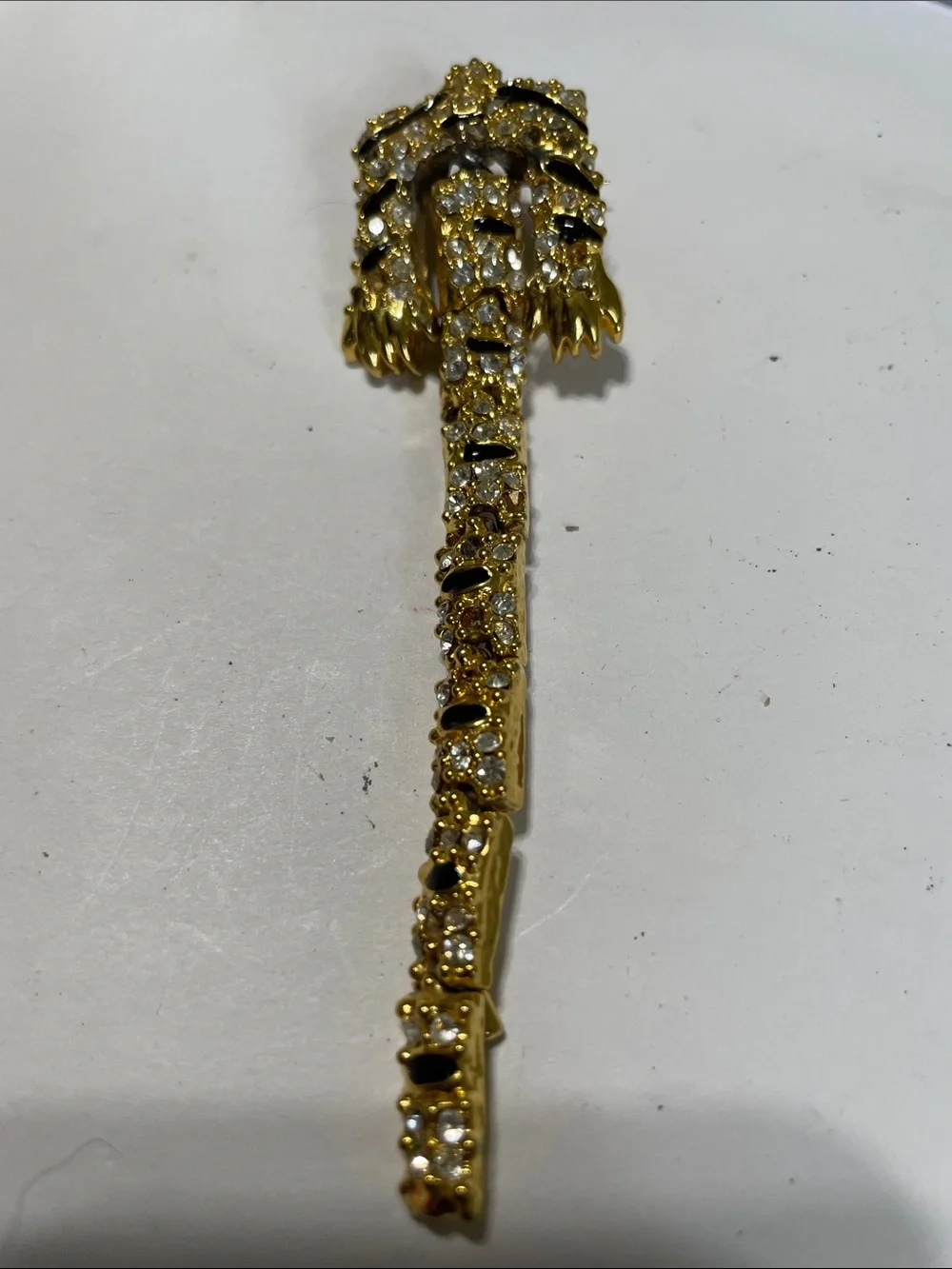 Vintage Tiger Claws/Tail Gold, Crystal and Black Brooch. eBay- $100. Bag